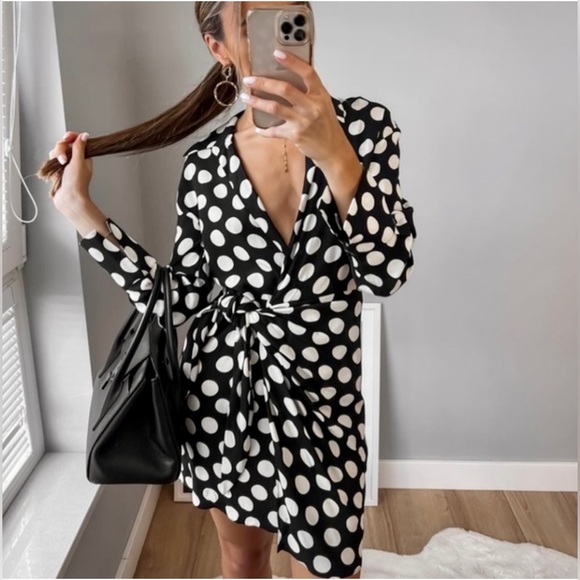 Zara polka dot shirt dress - worn once - Picture 3 of 6